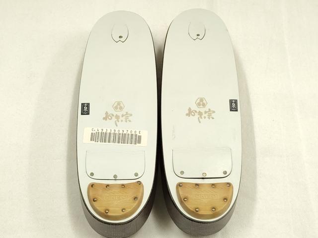 平和屋着物▼和装小物 和装草履 おき宗 麻の葉模様 共箱付き 逸品 未使用 AABK4224ay