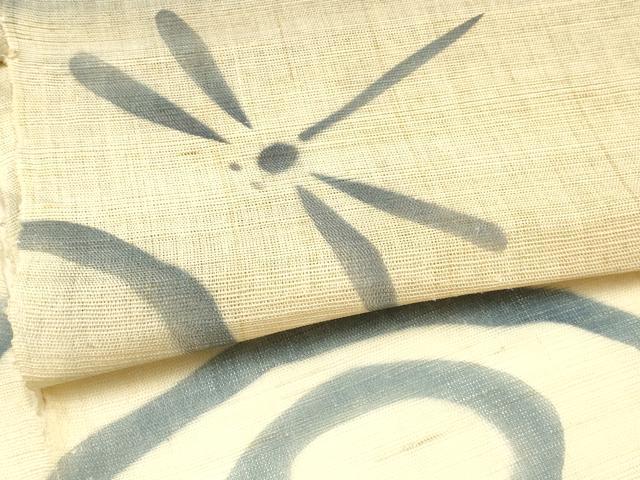 平和屋本店●和装小物 暖簾 作家物 のれん 間仕切り 藍 流水に蜻蛉 暈し染め 逸品 AABK4230ay