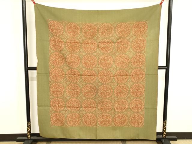 平和屋本店▼和装小物 大判布 マルチカバー 天平鳳凰唐草文錦 高島屋謹製 共箱付き 逸品 AABK4237ay