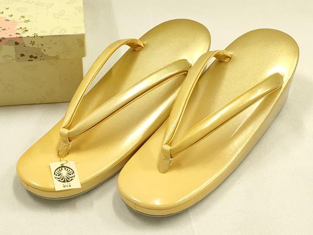 平和屋着物●和装小物 和装草履 伊と忠 暈し 本革製品 逸品 未使用 AABK4274ay