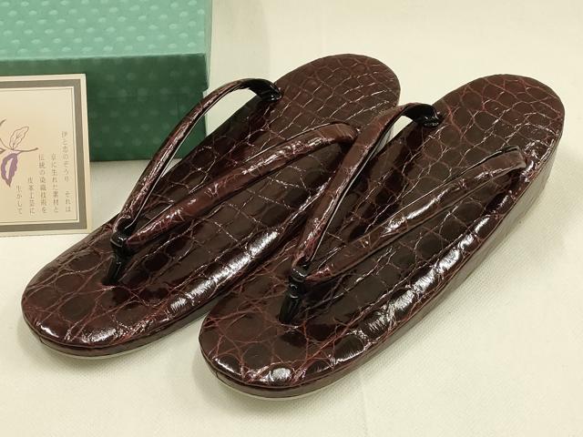 平和屋着物●和装小物 和装草履 伊と忠 本革製品 逸品 未使用 AABK4275ay