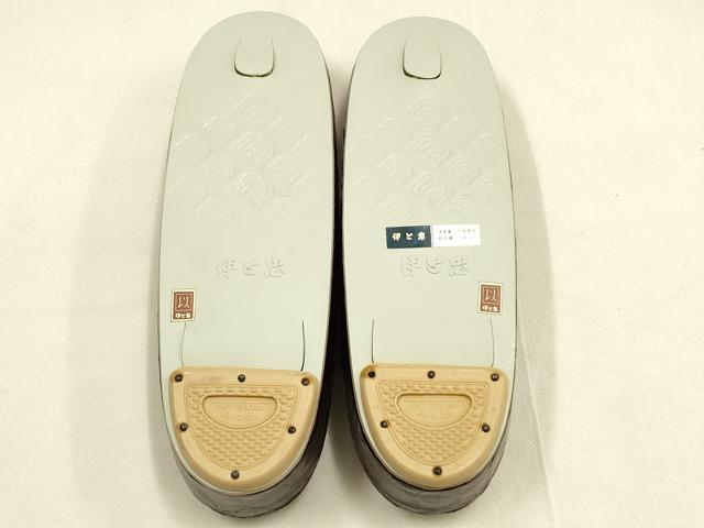 平和屋着物●和装小物 和装草履 伊と忠 本革製品 逸品 未使用 AABK4275ay