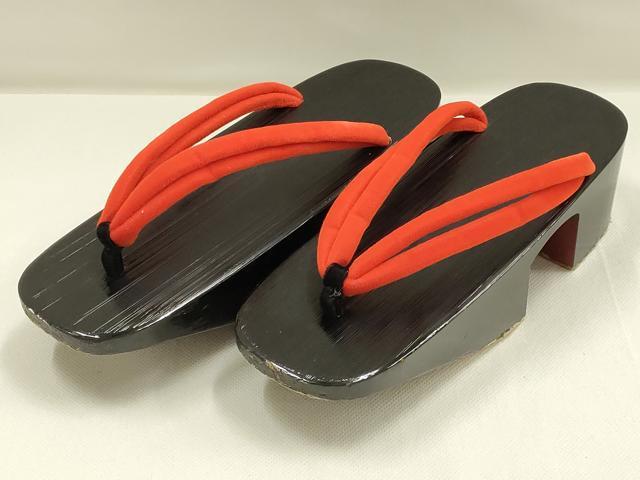 平和屋着物●和装小物 下駄 ぎおん 田中屋 京小町 鼻緒:赤 逸品 AABK4279ay
