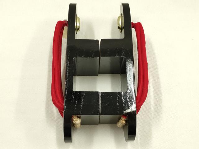 平和屋着物●和装小物 下駄 伊と忠 桐下駄 蒔絵 源氏車 鼻緒:赤 逸品 未使用 AABK4280ay