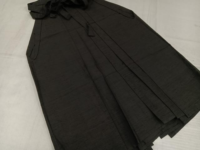 平和屋着物●男性 行灯袴 紬地 黒緑色 正絹 逸品 AABK4282ph