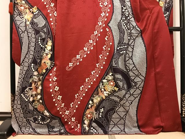 平和屋着物●豪華振袖 絞り 刺繍 鳳凰花文 金銀彩 正絹 逸品 AABK4289ph