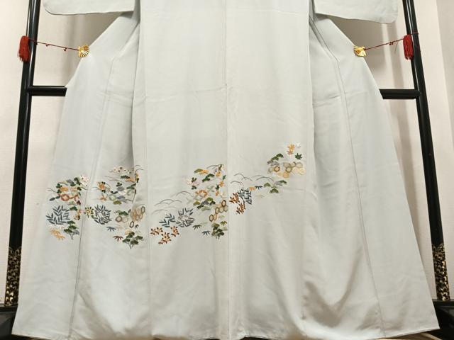 平和屋着物●豪華色留袖 総刺繍 松竹梅吉祥文 金糸 正絹 逸品 AABK4307ph
