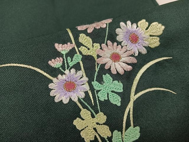 平和屋着物●女性 行灯袴 刺繍 草花文 洗える着物 AABK4329ph