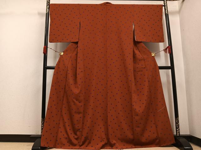 平和屋着物●上質な小紋 作家物 MASAO MIZUNO 丸文 正絹 逸品 AABK4335ph
