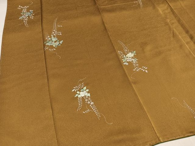 平和屋着物●上質な小紋 草花文 金銀彩 ロング丈 正絹 逸品 未使用 AABK4341ph