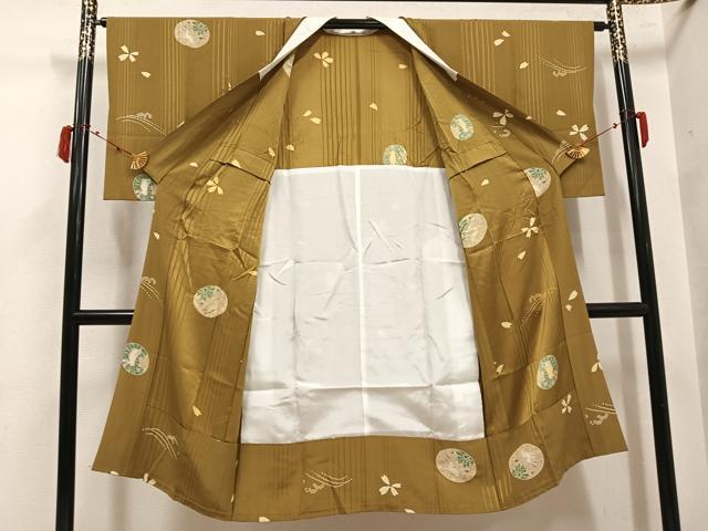 平和屋着物●長襦袢 無双仕立て 兎花文 正絹 逸品 AABK4344ph