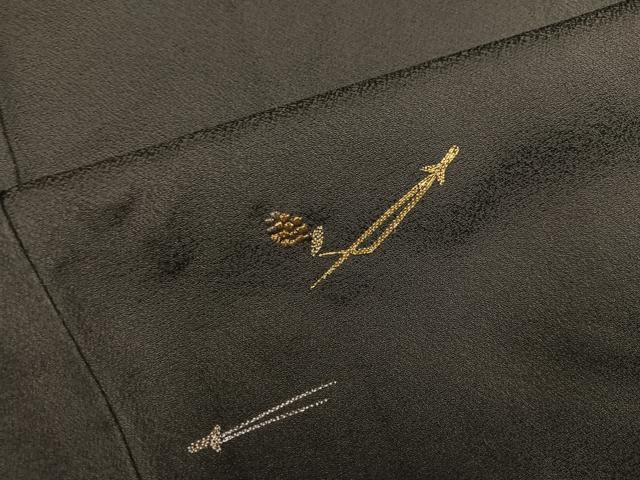 平和屋着物●訪問着 総刺繍 駒刺繍 蘇州刺繍 松葉 金銀糸 正絹 逸品 AABK4365ph