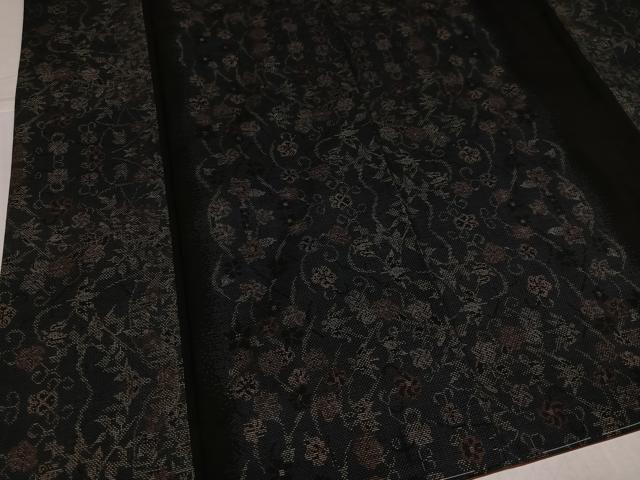 平和屋着物●本場大島紬 9マルキ 草花間道 正絹 逸品 未使用 AABK4383ph