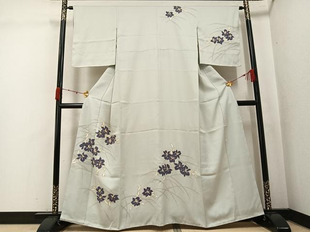 平和屋着物○訪問着 駒刺繍 草花文 金彩 正絹 逸品 AABK4385ph
