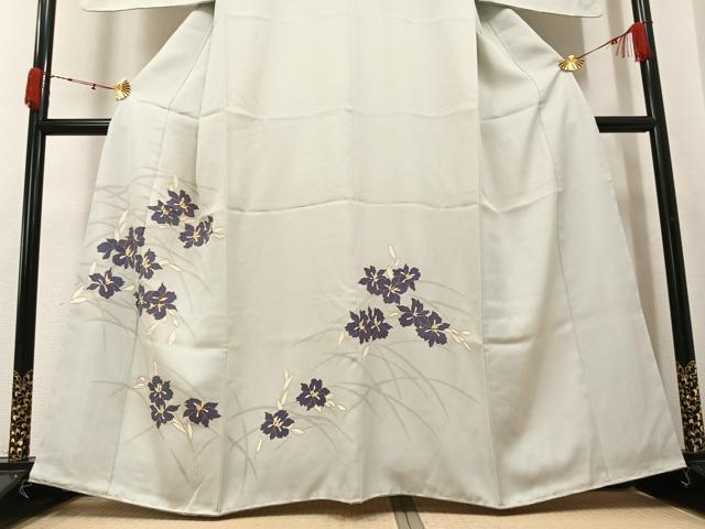 平和屋着物●訪問着 駒刺繍 草花文 金彩 正絹 逸品 AABK4385ph