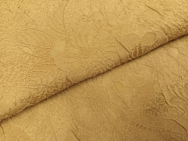 平和屋着物●上質な色無地 辻が花地紋 黄唐茶色 正絹 逸品 未使用 AABK4386ph