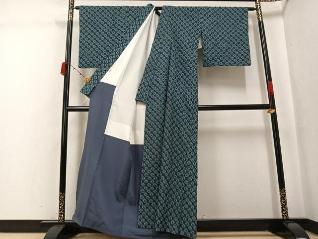 平和屋着物●上質な紬 蜘蛛絞り 正絹 逸品 AABK4390ph