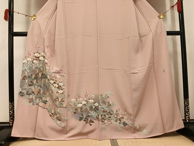 平和屋着物●訪問着 友禅 作家物 草花文 暈し染め 正絹 逸品 未使用 AABK4395ph