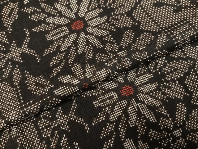 平和屋着物●本場大島紬 7マルキ 花尽くし 正絹 逸品 AABK4398ph