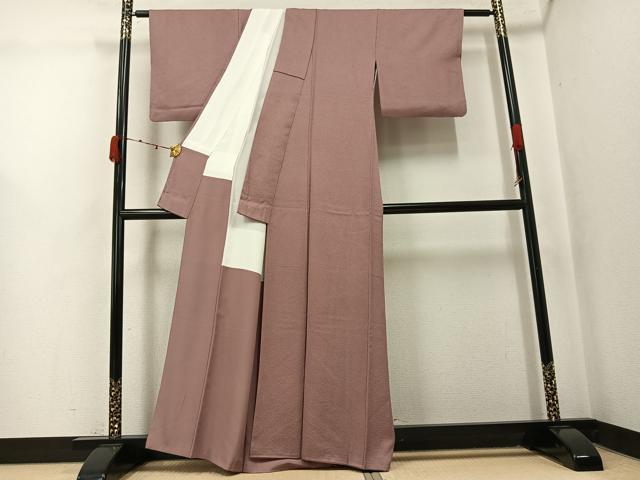 平和屋着物●上質な色無地 紋意匠 鴇浅葱色 正絹 逸品 AABK4399ph