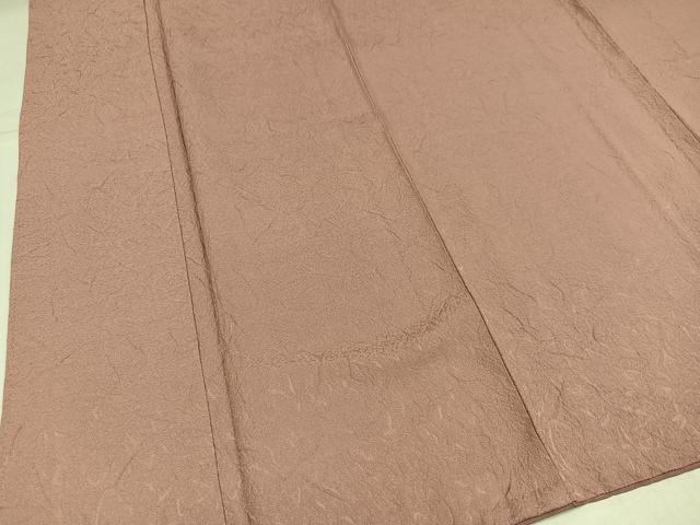 平和屋着物●上質な色無地 霞地紋 ときがら茶色 正絹 逸品 AABK4400ph