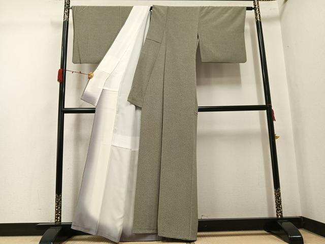 平和屋着物●江戸小紋 作家物 萬葉染 蜻蛉 とんぼ 正絹 逸品 AABK4411ph