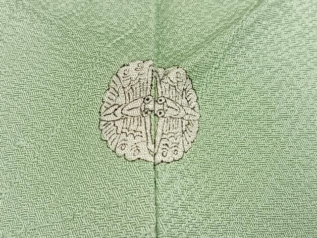 平和屋着物●上質な色無地 草木地紋 裏葉柳色 正絹 逸品 AABK4413ph