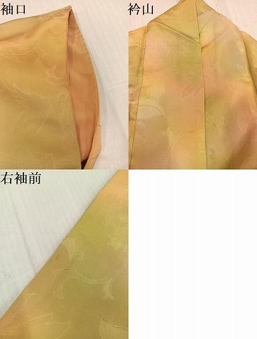 平和屋着物●上質な小紋 草花地紋 暈し染め 正絹 逸品 AABK4416ph
