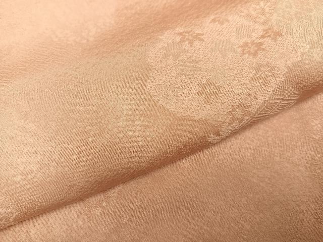 平和屋着物●上質な色無地 吉祥草花地紋 一斤染色 正絹 逸品 AABK4429ph