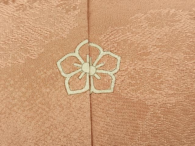 平和屋着物●上質な色無地 吉祥草花地紋 一斤染色 正絹 逸品 AABK4429ph