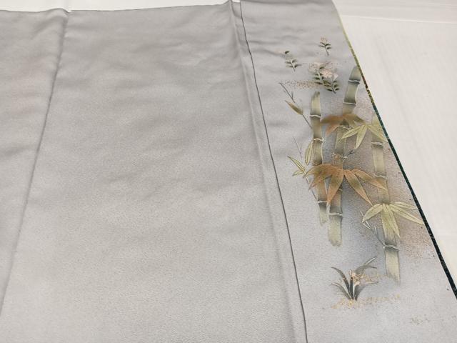 平和屋着物●訪問着 作家物 手描き 草花文 暈し染め 金彩 金通し地 正絹 逸品 AABK4433ph