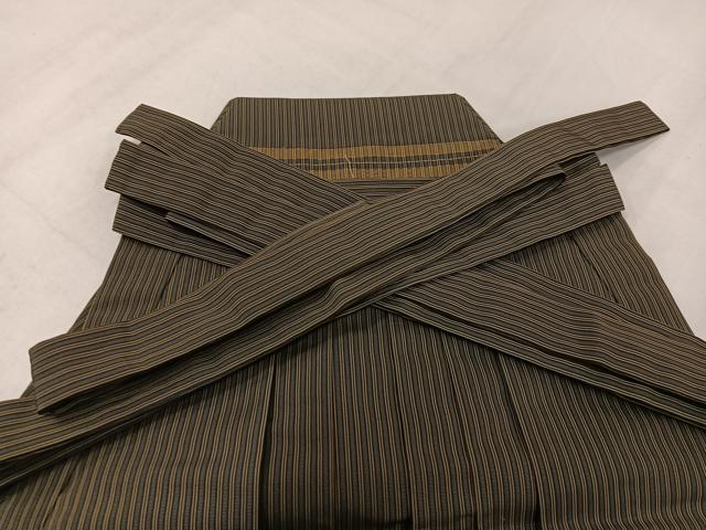 平和屋着物●男性 行灯袴 縞 正絹 逸品 AABK4436ph