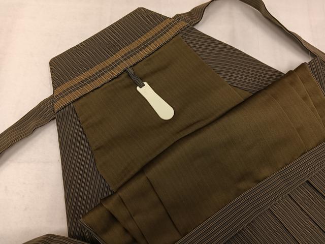 平和屋着物●男性 行灯袴 縞 正絹 逸品 AABK4436ph