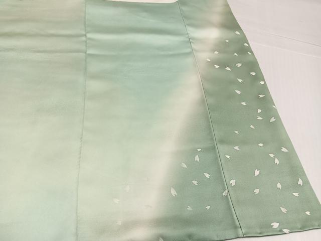 平和屋着物●豪華振袖 駒刺繍 糸巻枝垂れ桜文 暈し染め 金銀彩 正絹 逸品 AABK4437ph