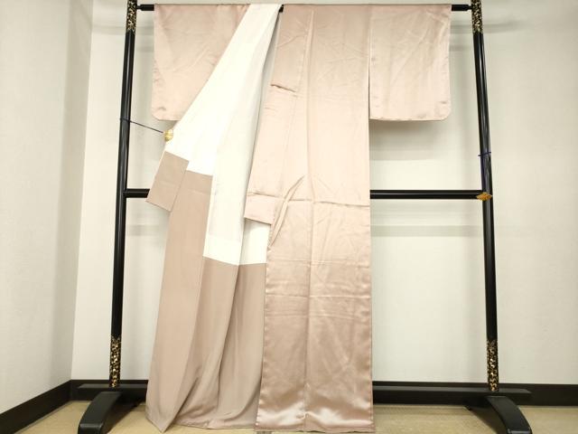 平和屋着物●上質な色無地 箔散らし地紋 虹色 正絹 逸品 AABK4444ck