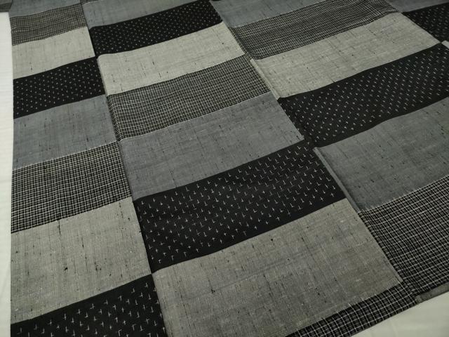 平和屋着物●上質な紬 横段文 正絹 逸品 AABK4446ck