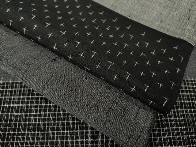 平和屋着物●上質な紬 横段文 正絹 逸品 AABK4446ck