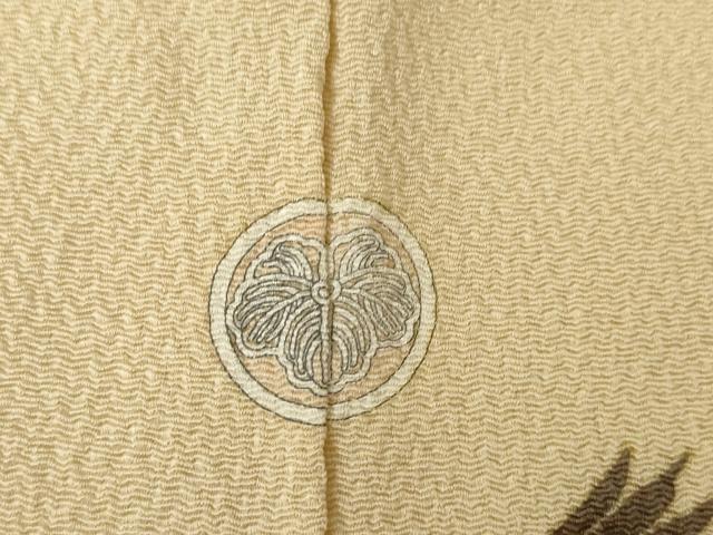 平和屋着物●友禅作家 茂野大生 訪問着 雀 すずめ 鬼しぼ縮緬 正絹 逸品 AABK4463ck