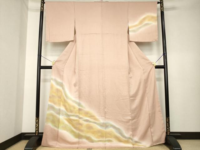 平和屋着物●訪問着 道長文 暈し染め 正絹 逸品 AABK4468ck