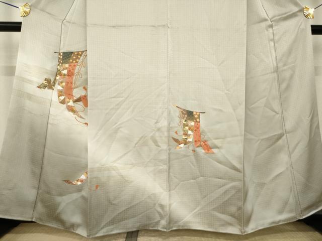 平和屋着物●訪問着 几帳花文 暈し染め 金彩 正絹 逸品 AABK4469ck
