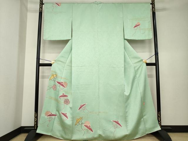 平和屋着物●久保田一竹 幻の辻が花 訪問着 菅笠 金彩 金通し地 正絹 逸品 AABK4480ck