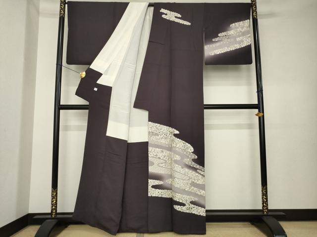 平和屋着物●訪問着 手刺繍 エ霞花宝尽くし 暈し染め 金糸 正絹 逸品 AABK4485ck
