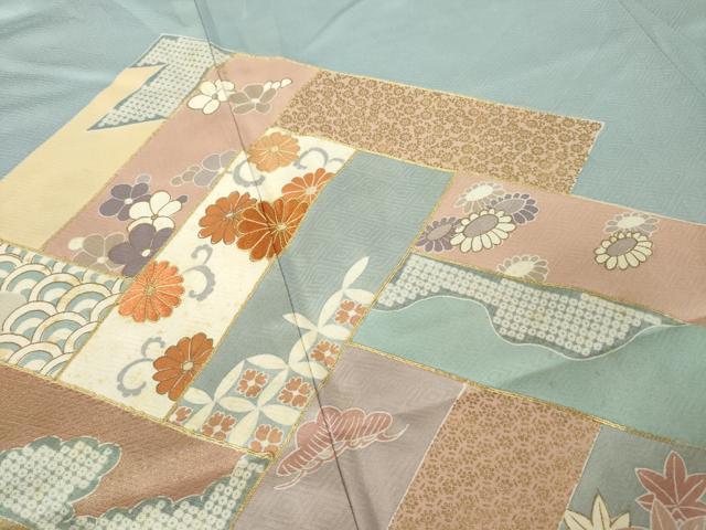 平和屋着物●豪華色留袖 駒刺繍 吉祥花文 正絹 逸品 AABK4487ck