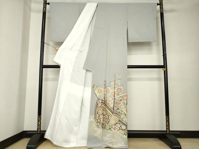 平和屋着物●山口美術織物 皇室 伊勢神宮御用 西陣織 色留袖 唐織 南蛮船 寿光織 金銀糸 正絹 逸品 AABK4498ck