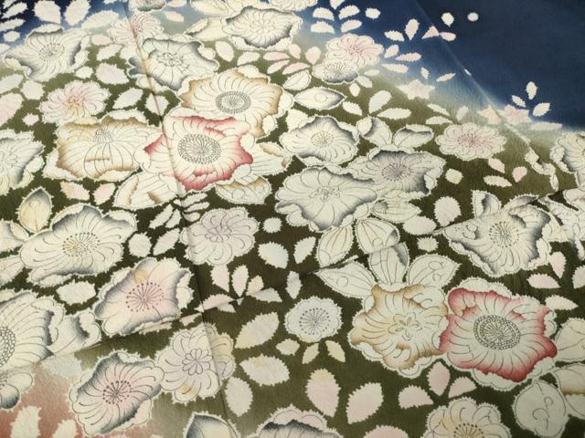 平和屋着物●訪問着 辻が花 絞り 舞花文 暈し染め 正絹 逸品 AABK4505ck