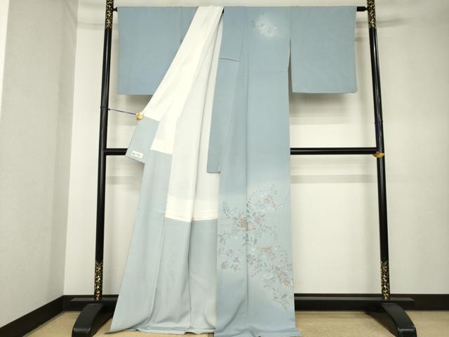 平和屋着物●訪問着 中国三大刺繍 汕頭刺繍 スワトウ刺繍 総刺繍 辻が花 舞花文 やまと誂製 ロング丈 正絹 逸品 AABK4506ck