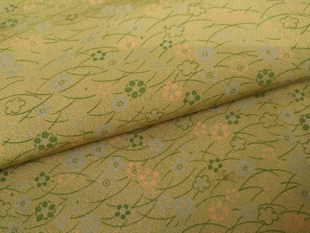 平和屋着物●上質な小紋 芝花文 正絹 逸品 AABK4522cs