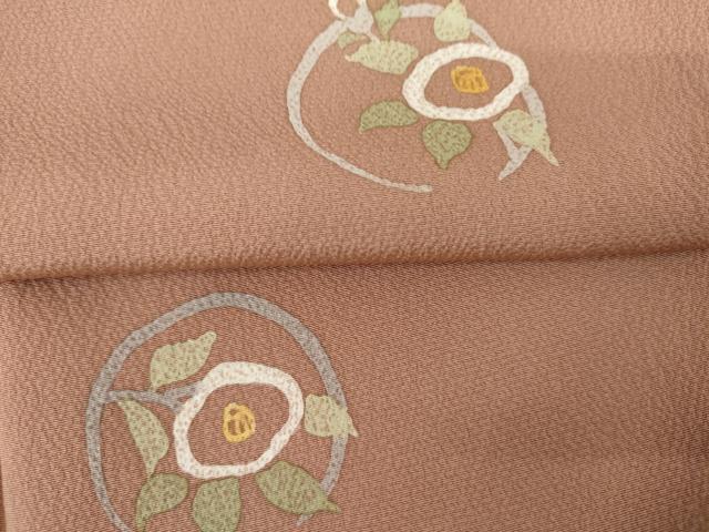 平和屋着物●上質な小紋 ろうけつ染 草花丸文 正絹 逸品 AABK4528cs