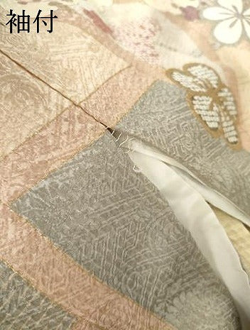 平和屋着物●訪問着 松竹梅文 金彩 ロング丈 正絹 逸品 AABK4533cs