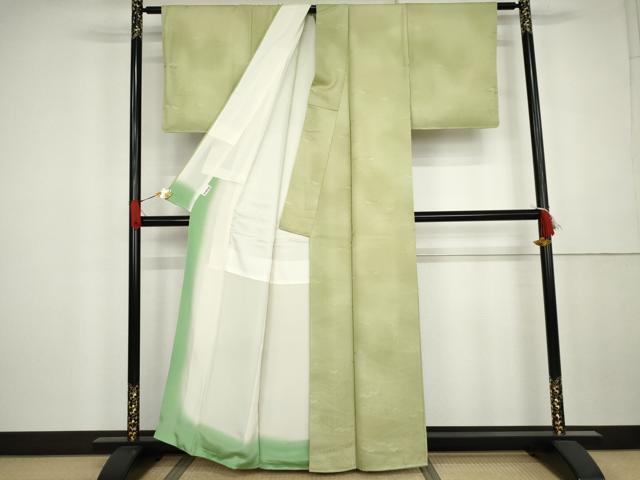 平和屋着物●上質な小紋 松地紋 暈し染め 正絹 逸品 AABK4535cs